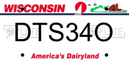 DTS34O Wisconsin License Plate
