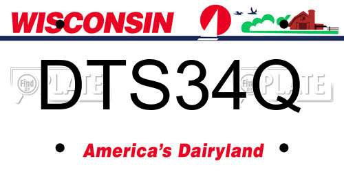 DTS34Q Wisconsin License Plate