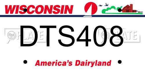 DTS408 Wisconsin License Plate