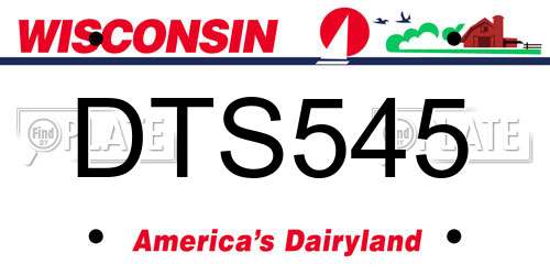 DTS545 Wisconsin License Plate