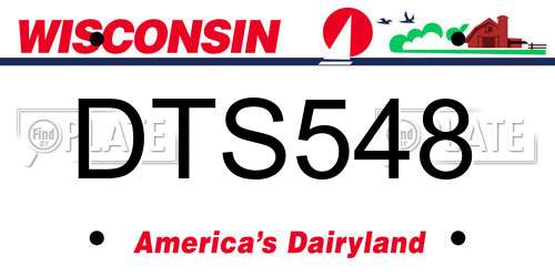 DTS548 Wisconsin License Plate