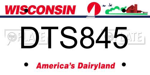 DTS845 Wisconsin License Plate