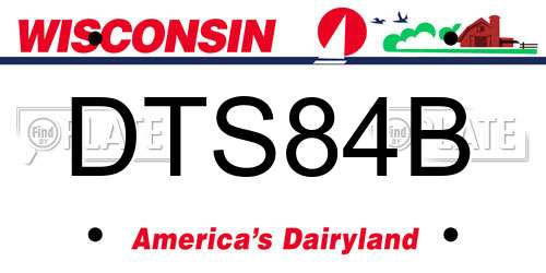 DTS84B Wisconsin License Plate
