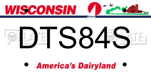 DTS84S Wisconsin License Plate
