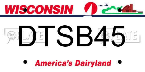 DTSB45 Wisconsin License Plate