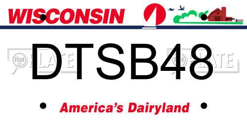 DTSB48 Wisconsin License Plate