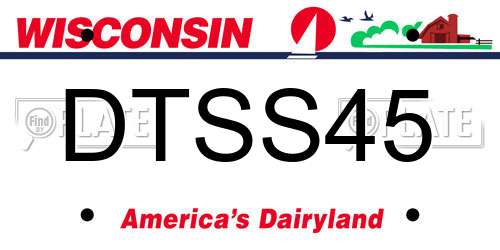 DTSS45 Wisconsin License Plate