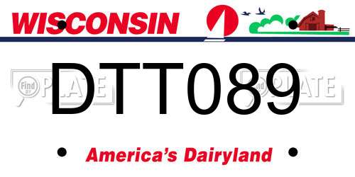 DTT089 Wisconsin License Plate
