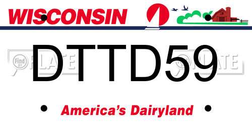 DTTD59 Wisconsin License Plate