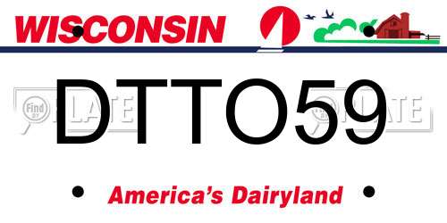 DTTO59 Wisconsin License Plate