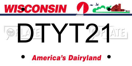 DTYT21 Wisconsin License Plate