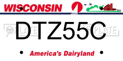 DTZ55C Wisconsin License Plate