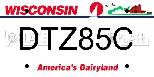 DTZ85C Wisconsin License Plate
