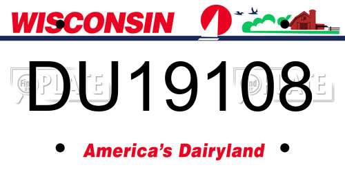 DU19108 Wisconsin License Plate