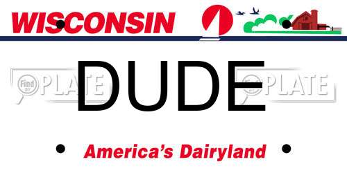 DUDE Wisconsin License Plate