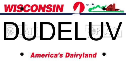 DUDELUV Wisconsin License Plate