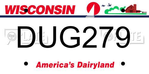 DUG279 Wisconsin License Plate