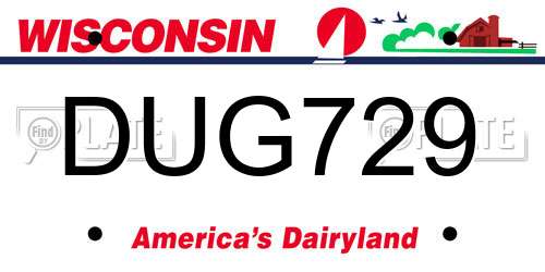 DUG729 Wisconsin License Plate