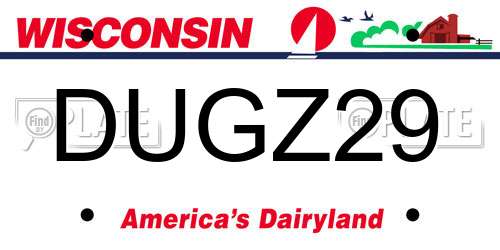 DUGZ29 Wisconsin License Plate
