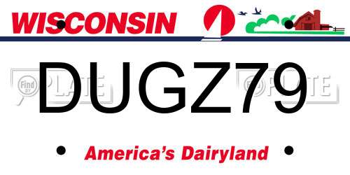 DUGZ79 Wisconsin License Plate