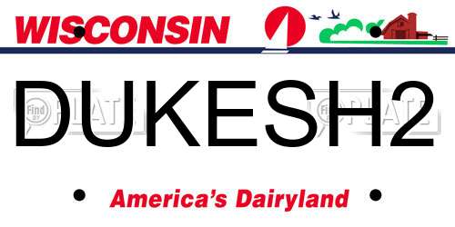 DUKESH2 Wisconsin License Plate