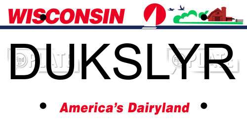 DUKSLYR Wisconsin License Plate