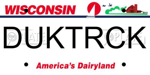 DUKTRCK Wisconsin License Plate