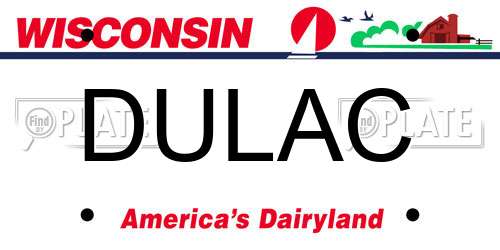 DULAC Wisconsin License Plate