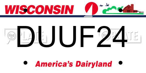 DUUF24 Wisconsin License Plate