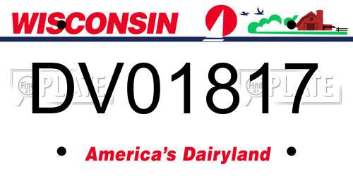 DV01817 Wisconsin License Plate