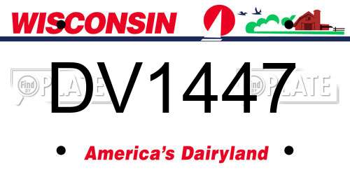 DV1447 Wisconsin License Plate