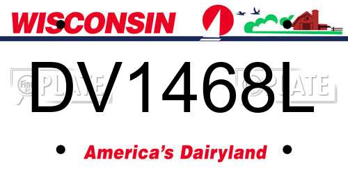 DV1468L Wisconsin License Plate