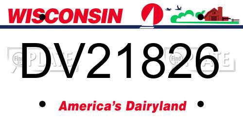 DV21826 Wisconsin License Plate