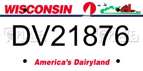DV21876 Wisconsin License Plate