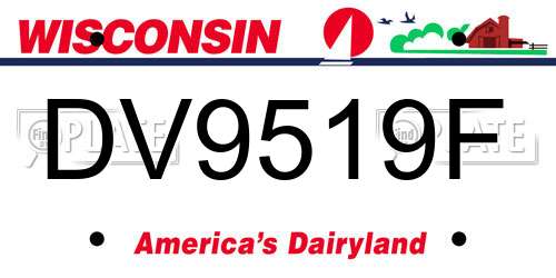 DV9519F Wisconsin License Plate