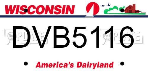 DVB5116 Wisconsin License Plate
