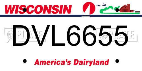 DVL6655 Wisconsin License Plate