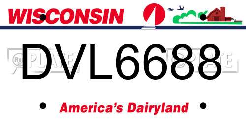 DVL6688 Wisconsin License Plate