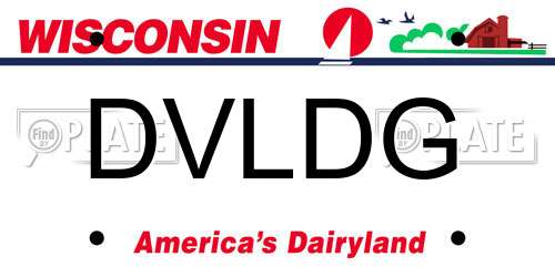 DVLDG Wisconsin License Plate