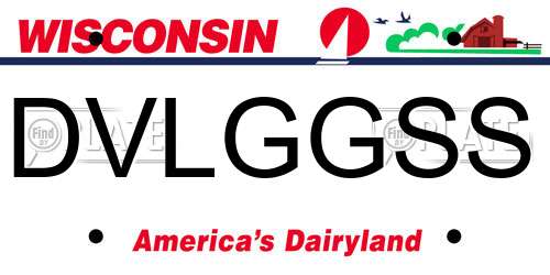 DVLGGSS Wisconsin License Plate