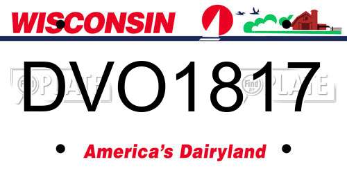 DVO1817 Wisconsin License Plate