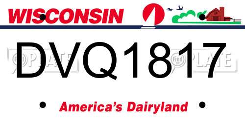DVQ1817 Wisconsin License Plate