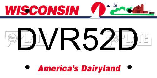 DVR52D Wisconsin License Plate