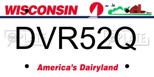 DVR52Q Wisconsin License Plate