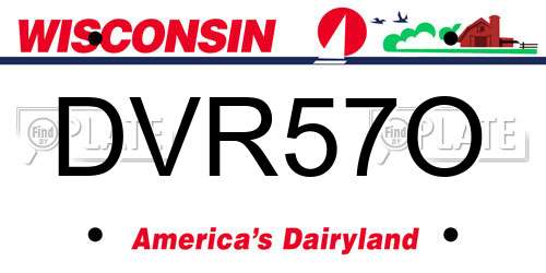 DVR57O Wisconsin License Plate