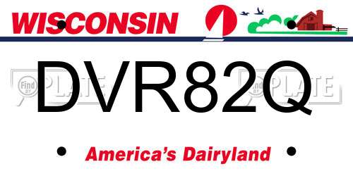 DVR82Q Wisconsin License Plate
