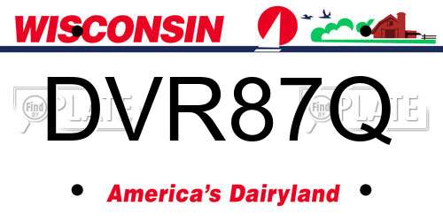 DVR87Q Wisconsin License Plate