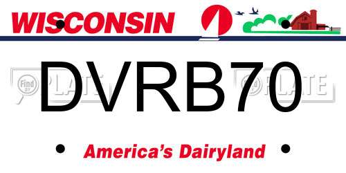 DVRB70 Wisconsin License Plate