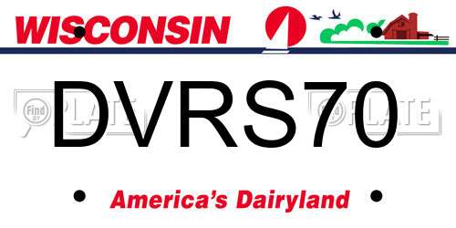 DVRS70 Wisconsin License Plate
