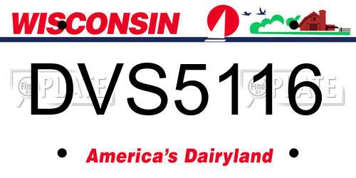 DVS5116 Wisconsin License Plate